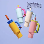 2025 New Female King Cup 304 Stainless Steel Straw Insulated Ice Cup - Thick, Portable Handle Design for Trendy Hydration