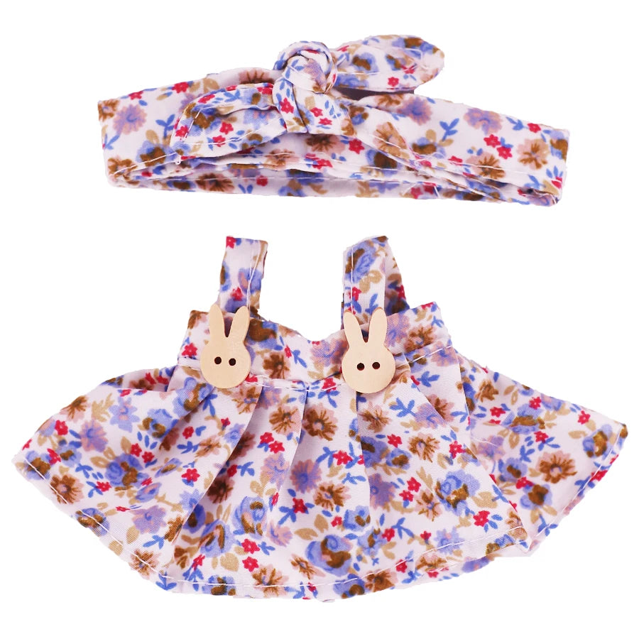 For 17Cm Plush Doll Labubu Clothes Accessories Pants Skirts Cute Overall Doll Shoes Leather Shoes Martin Boots Holiday Gifts
