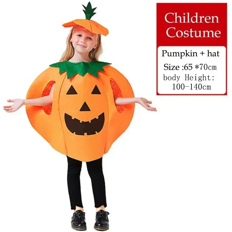 Halloween Gifts for Adults and Kids Pumpkin Costume Costume Bag Hat Set Halloween Party Supplies Christmas