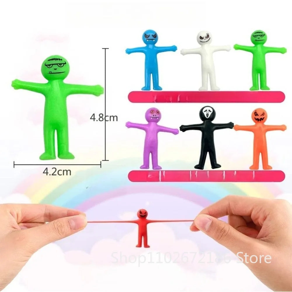 12/24/36 Pcs Mini Colorful Stretching and Reducing Stress Little People Halloween Birthday Party Gift Carnival Gift Pack Filler