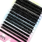 New 640 Cluster Lashes Kit 5D Fluffy Thick Eyelash Extension Kit Volume Mixed Tray Faux Mink Lashes Lash Extension Makeup