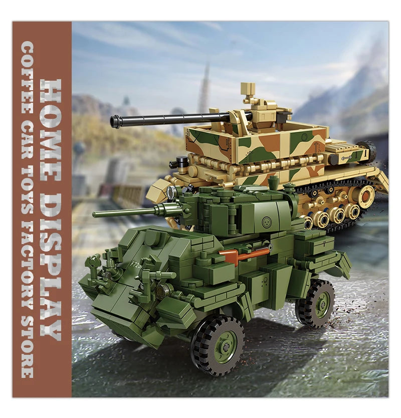 WW2 Classic Anti-tank Gun Building Blocks Army Weapon Toys Military Armored Cars MOC Bricks Tank Model Adult Children Gifts NEW