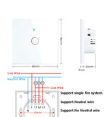 AXUS EU WiFi Smart Light Switches Touch Switch RF433 No Neutral Wire Smart Home Life Tuya App Control Support Alexa Google Home
