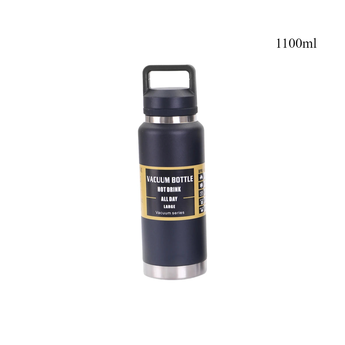 600/800/1100ML304 Stainless Steel Thermos Bottle with Handle Portable Water Cup Hot and Cold Long Lasting Drinking Water Bottle
