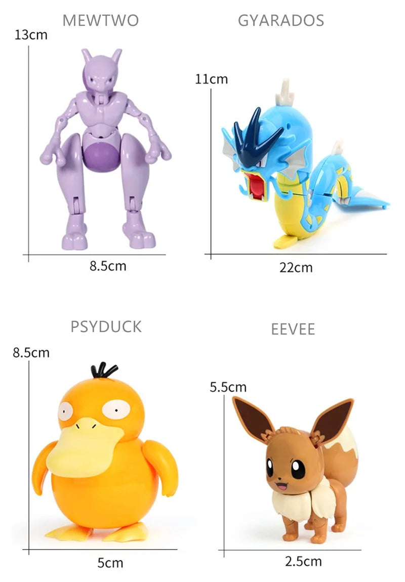 Pokemon Ball Toys Anime Figure Charizard Pikachu Mewtwo Eevee Monster Action Deformation Pokeball Toys Figures Model Kids Gifts