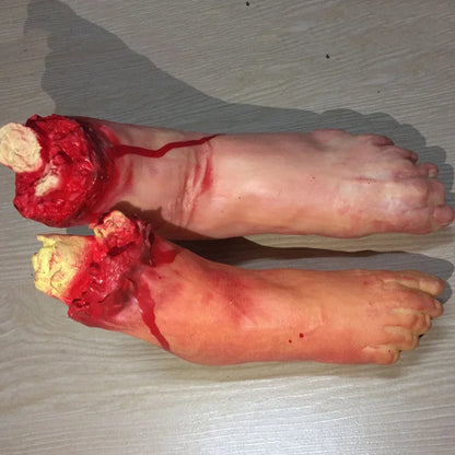 Halloween Horror Props Bloody Hand Haunted House Party Decoration Scary Fake Hand Finger Leg Foot Brain Heart Halloween Supplies