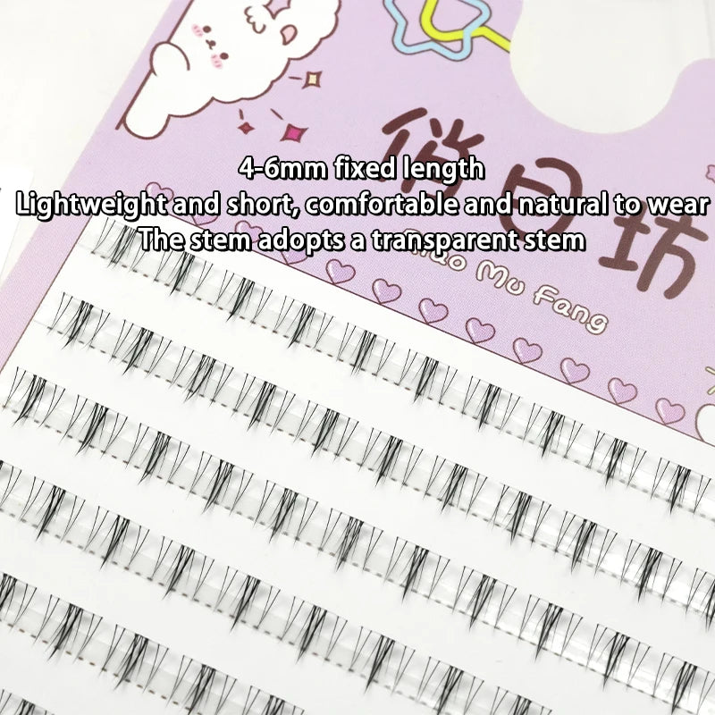 5-7mm Air Lower Eyelashes Fairy Fake LashesSegmented Natural Under Lashes Manga Bottom Lashes Makeup Eyelash Makeup Tool10 Rows