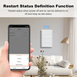 Manhot Matter WiFi Smart Wall Light Switch 1 2 3 4 Gangs with Neutral Wire Push  Physical Light Switches work with Homekit App