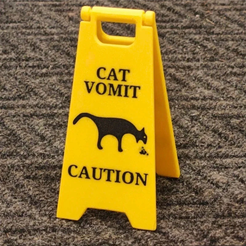 1Pc Cat Vomit Sign Funny Cat Dog Signs Decor, Yard Warning Sign Cat Vomit Sign