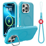 3 IN1 Military Heavy Support Hanging Rope Case For IPhone 16 15 14 Plus 13 Pro Max for MagSafe Magnetic Shockproof Cover