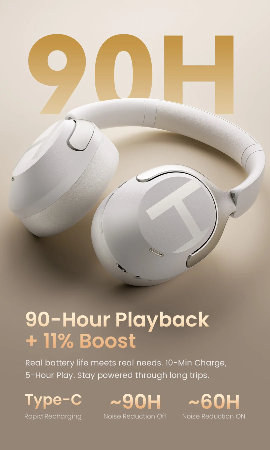 HAYLOU S40 ANC Wireless Headphone 50dB Noise Canceling Hi-Res 3D Spatial Audio Earphone with LDAC Bluetooth 6.0 Over Ear Headset