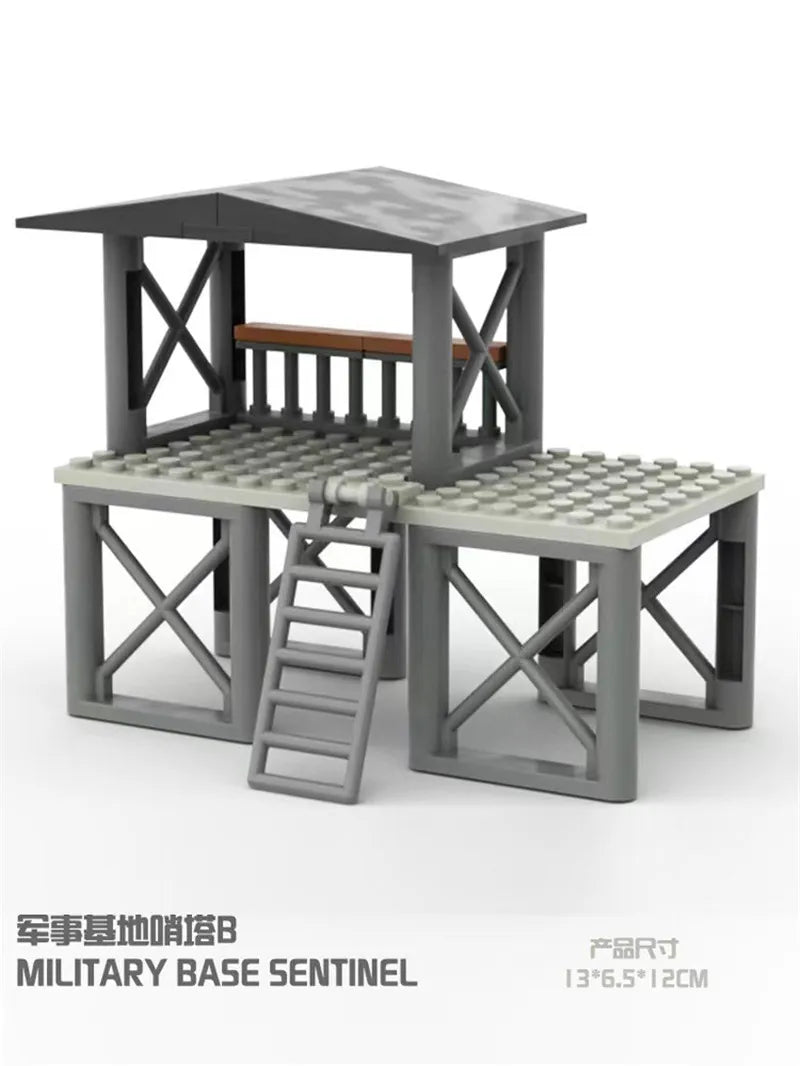 WW2 Army Military Base Model Building Kits Boys Toys Gifts Army Supplies Military Construction Building Blocks Sets