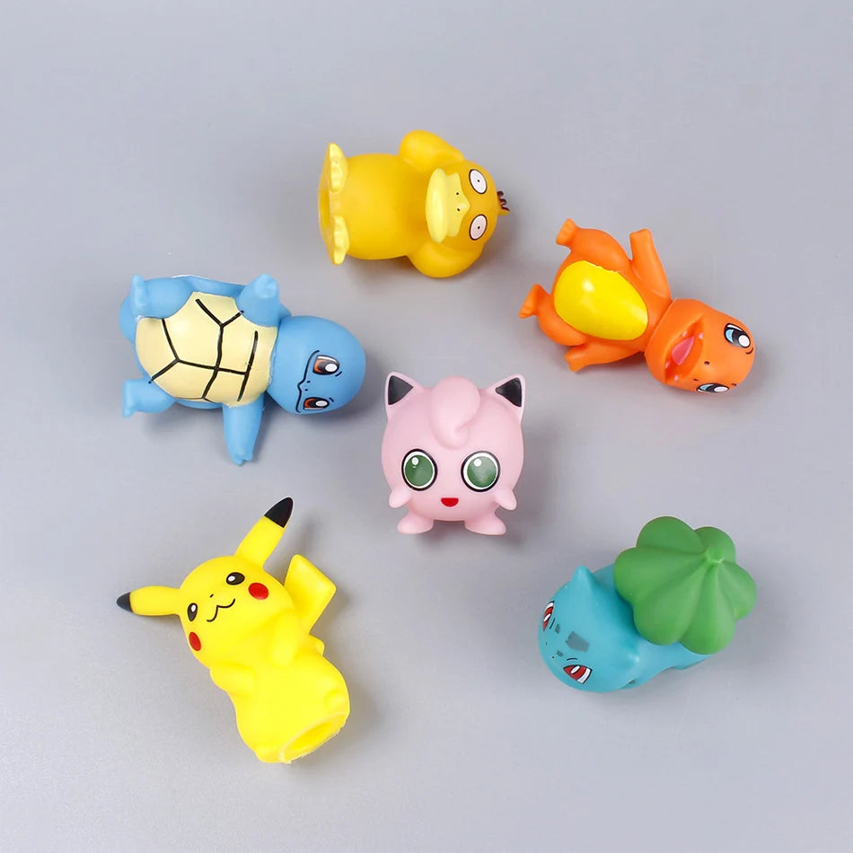 6pcs/set Pokemon Anime Action Figures Pikachu Toys Model Charmander Psyduck Squirtle Jigglypuff Bulbasaur Kawaii Dolls Kids Gift
