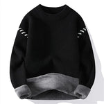 Winter Fleece Knit Pullovers Men Loose O Neck Warm Sweater Mens Fashion Casual Thick Knitted Pullover Sweaters Man Streetwear