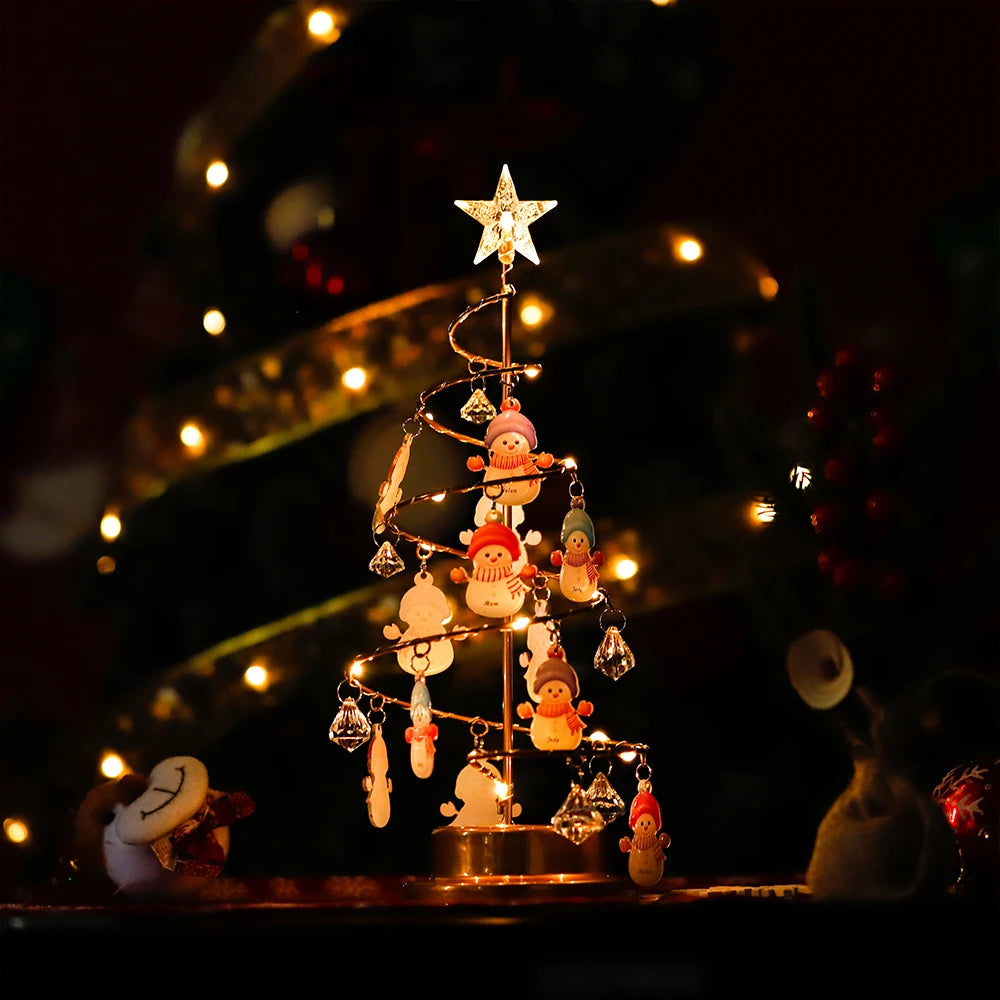 MaiLun Personalized Family Names Christmas Tree  Xmas Home Decoration Christmas Tree with Cute snowman Ornaments