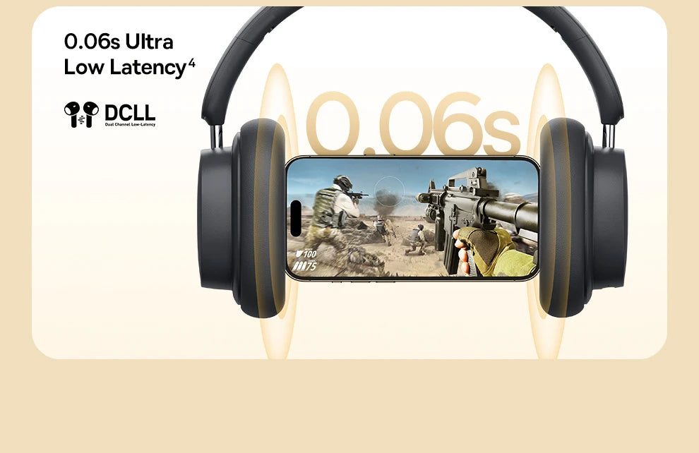 Baseus Wireless Headphones Bluetooth 5.3 HIFI Level Earphone 40mm Driver Foldable Over Ear Headsets 70H Playtime Spatial Audio