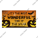 Putuo Decor Halloween Wooden Hanging Pendant Door Sign Pumpkin Ghost Bat Swith Greeting Doorplate Wood Crafts Happy Halloween Da