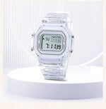 Sports Electronic Watch Men and Women Square Junior High School High School Students White LED Digital Watches