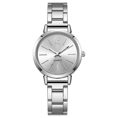 2pcs Set Watch Luxury Women Simple Dial Hollow Strap Fashion Gold Bracelet Quartz Wristwatch Student Ladies Watches Reloj Mujer