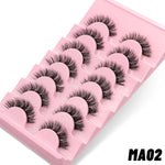GROINNEYA 5/7 pairs Eyelashes 3D Natural False Lashes Fluffy Soft Cross Manga Lashes Wispy Natural Eyelash Extension Makeup