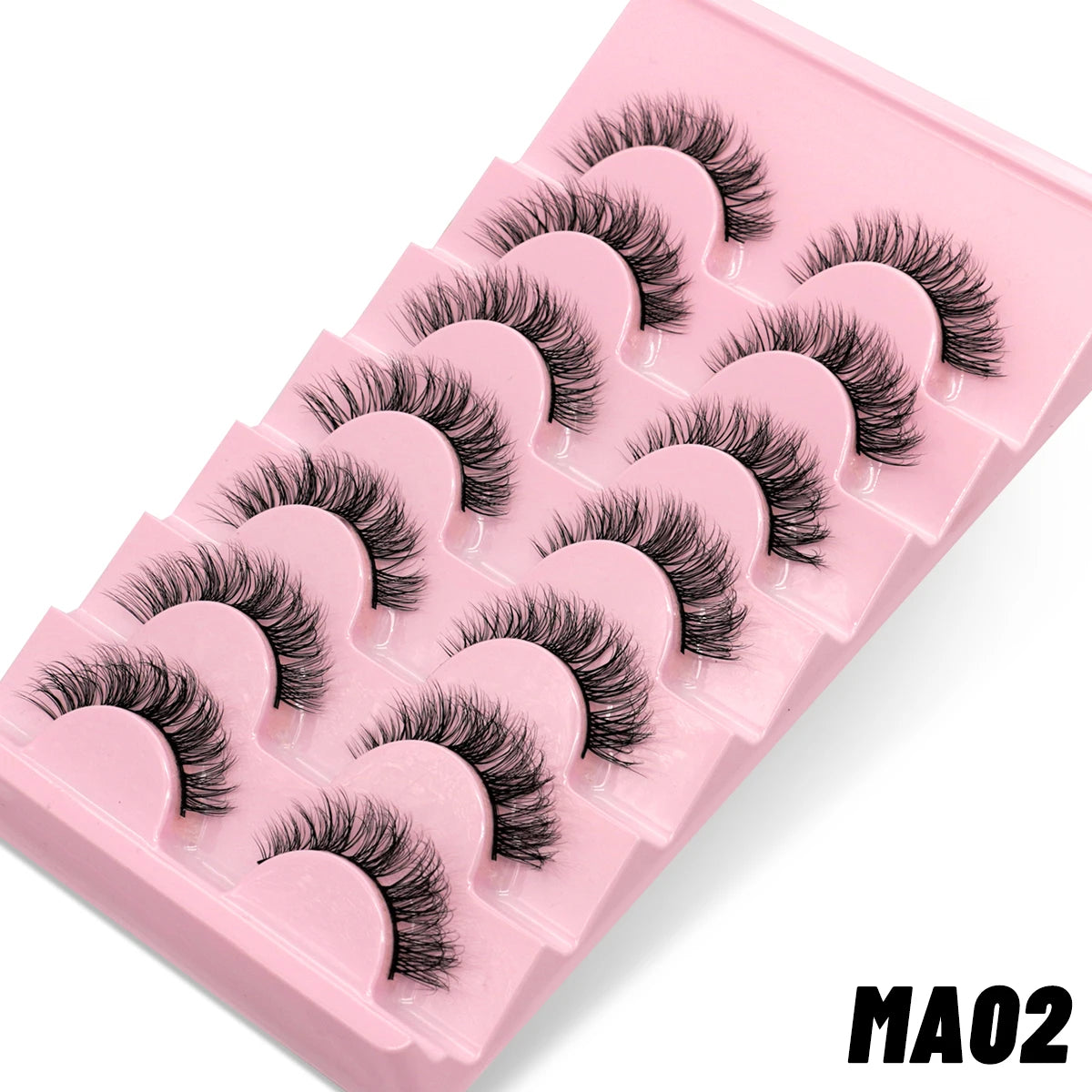 GROINNEYA 5/7 pairs Eyelashes 3D Natural False Lashes Fluffy Soft Cross Manga Lashes Wispy Natural Eyelash Extension Makeup