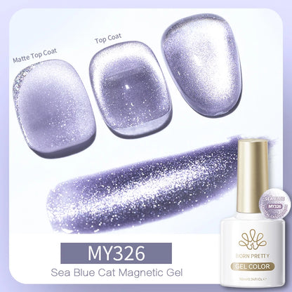 BORN PRETTY 10ml Silver Water Light Cat Magnetic Gel Nail Polish Nail Supplies Vernis Semi Permanent Gel for Fall Winter Nails