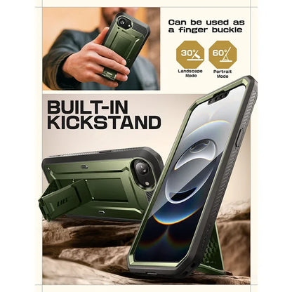 SUPCASE For iPhone 16e Case 6.1" (2025) UB Pro Military-Grade Protection Full Body Phone Case with Built-in Screen Protector
