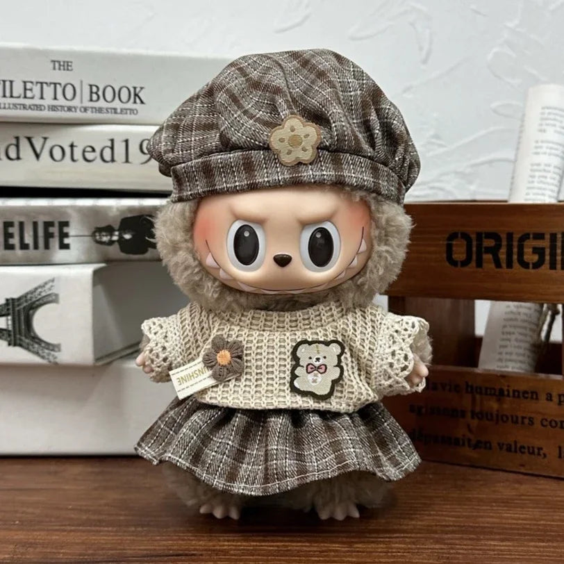 17cm Labubu Doll Clothes Capybara Cos Suit V1 V2 V3 Outfit Stylish Clothing Set for Plush Toy Dolls Accessories