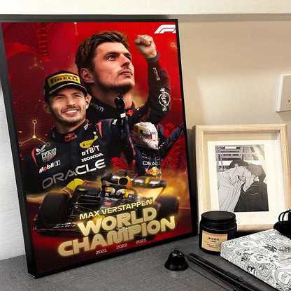 1pc F1 M-Max Verstappen Poster Self-adhesive Art Waterproof Paper Sticker Coffee House Bar Room Wall Decor