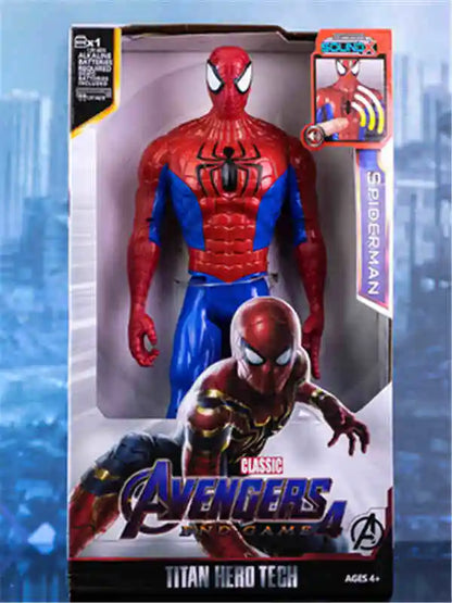 Action Toy 30cm Marvel Avengers Toy Thanos Hulk Spiderman Iron Man Captain America Thor Black Panther With Sound And Light