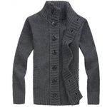 Men Sweater New Autumn Front Button Cardigan Stand Collar Sweaters for Men Coat Winter Warm Knitwear Clothing pull homme MY271