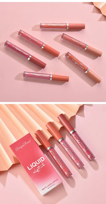 3Pcs/box Liquid Lipstick Set Matte Velvet Lip Gloss Set  Waterproof Liquid Lipstick Lip Non Stick Cup Lip Gloss Makeup