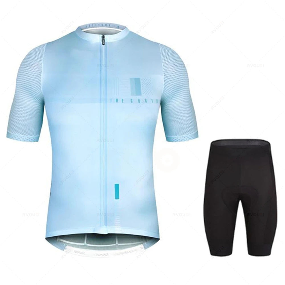 New Pro Team Men’s Cycling Jersey Set – Breathable Anti-UV Short Sleeve Bicycle Clothing Maillot Ciclismo