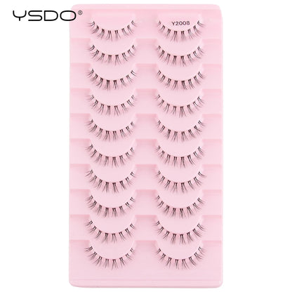 YSDO Half Eyelashes 3/10 pairs Natural Full False Eyelashes 3d Lashes  Cat Eye Fake Eyelashes Extension Faux Cils Makeup Tools