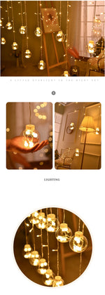 Christmas 2024 Led Lights Decoration Fairy String for Room Festoon Light Curtain Garland Party Wedding New Year's Bedroom Living