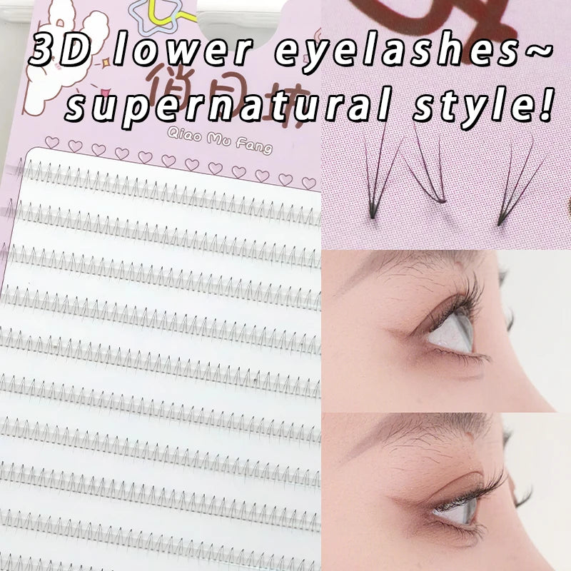 5-7mm Air Lower Eyelashes Fairy Fake LashesSegmented Natural Under Lashes Manga Bottom Lashes Makeup Eyelash Makeup Tool10 Rows