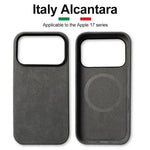 Premium Real Italian Imported Alcantara Magnetic Case for iPhone 17Pro 17Air 17 Pro Max with MagSafe Business Soft Touch Cover