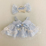 Blue Lolita Princess Skirt Dress For Labubu 3.0 V1/V2 for 20 cm cotton doll dress Outfit  for Ropa Labubu Doll Clothes