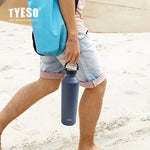 Tyeso Stainless Steel Vacuum Insulated Water Bottle Portable Durable  Leak-Proof for Outdoor Sports Matte Finish Carry Handle