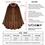 Men's Velvet Cloak with Hood, Renaissance Medieval Hooded Cloak for Women, Halloween Hood Cape with Metal Loop Clasp