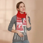 1pc Christmas Red Scarves Cartoon Reindeer Snowflake Warm Scarf Man and Woman Christmas Scarves for Women Sweet Girls Black 2025