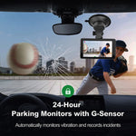 4K+2K Front and Rear Dash Cam Built-in WiFi 3 Inch IPS Car Video Camera WDR Night Vision G-Sensor 24H Parking Mode APP Control