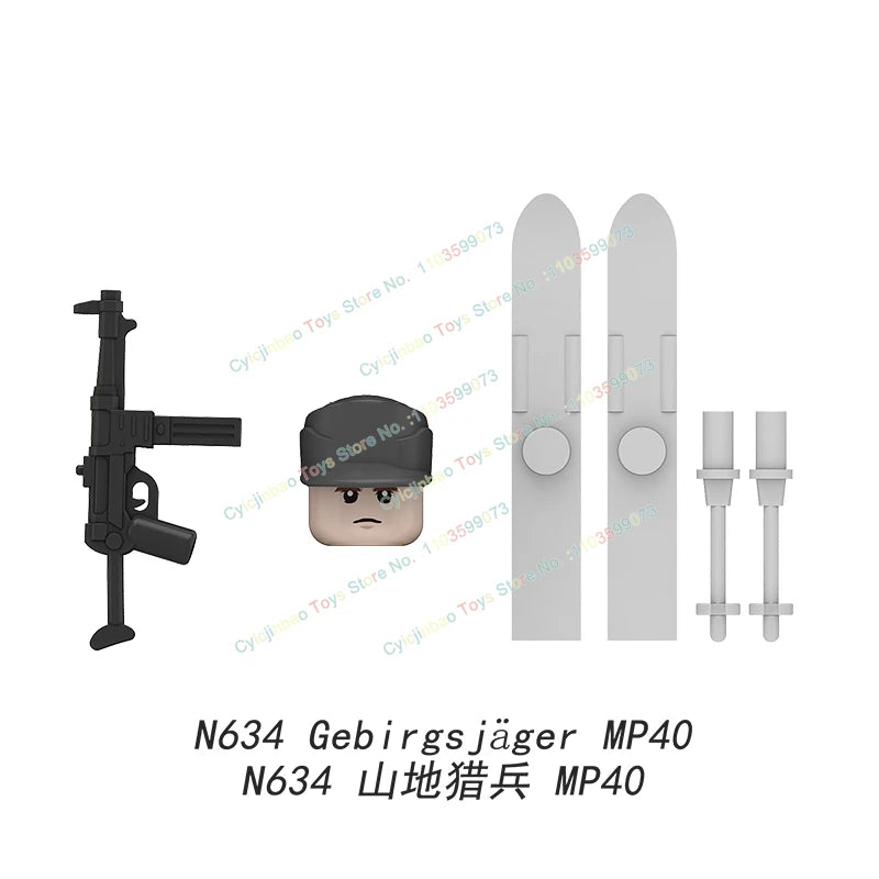 N601-650 MOC Military War Infantry Soldiers Action Figures Creative Bricks Accessories Building Blocks Children's Toys Gifts