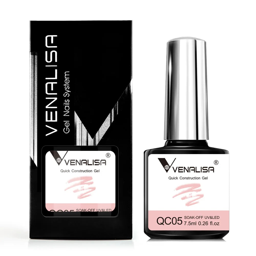 VENALISA 7.5ml Quick Construction Gel Semi Transparent Jelly Color Nail Gel Polish Strengthener Soak Off UV LED Nude Pink Gel