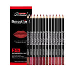 12pcs Lip Liner Pen 12 Colors Professional Lip Liner Pencil and Matte Lip Non-stick Cup Nude Lipstick Pencil SET