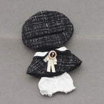 Mini Doll'S Clothes Outfit Accessories For Korea Kpop Exo 15-17cm Labubu Classic Grid Style Dress Cloak Set Beret Clothing Gift