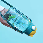 1PC Kids Water Sippy Cup Kids Water Bottle with Straw and Handle Portable Drinking Bottle Cup Children
