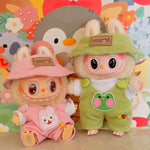 Labubu Doll Fashion Set Cute White Shirt Hat Animal Overalls Doll Clothes Accessory Gift for 17cm Doll