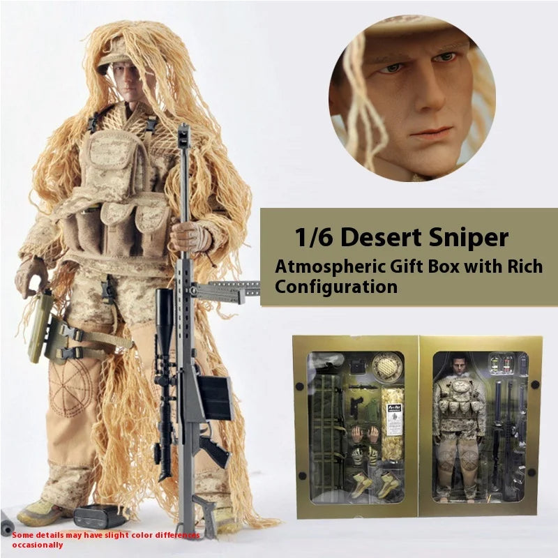 Jungle Sniper 1/6 Soldier Model - Joint Movable Special Forces Doll Handmade Military Action Figure Tactical Collectible Toy