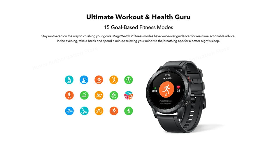 New HONOR Magic Watch 2 Smart Watch 46mm Bluetooth 5.1 Calling Smartwatch Blood Oxygen 14 Days Battery Life Heart Rate GPS
